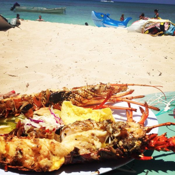 Fresh lobster on the beach