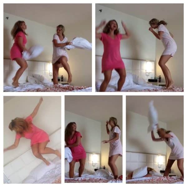 A pillow fight before breakfast... doesn't everyone do this?