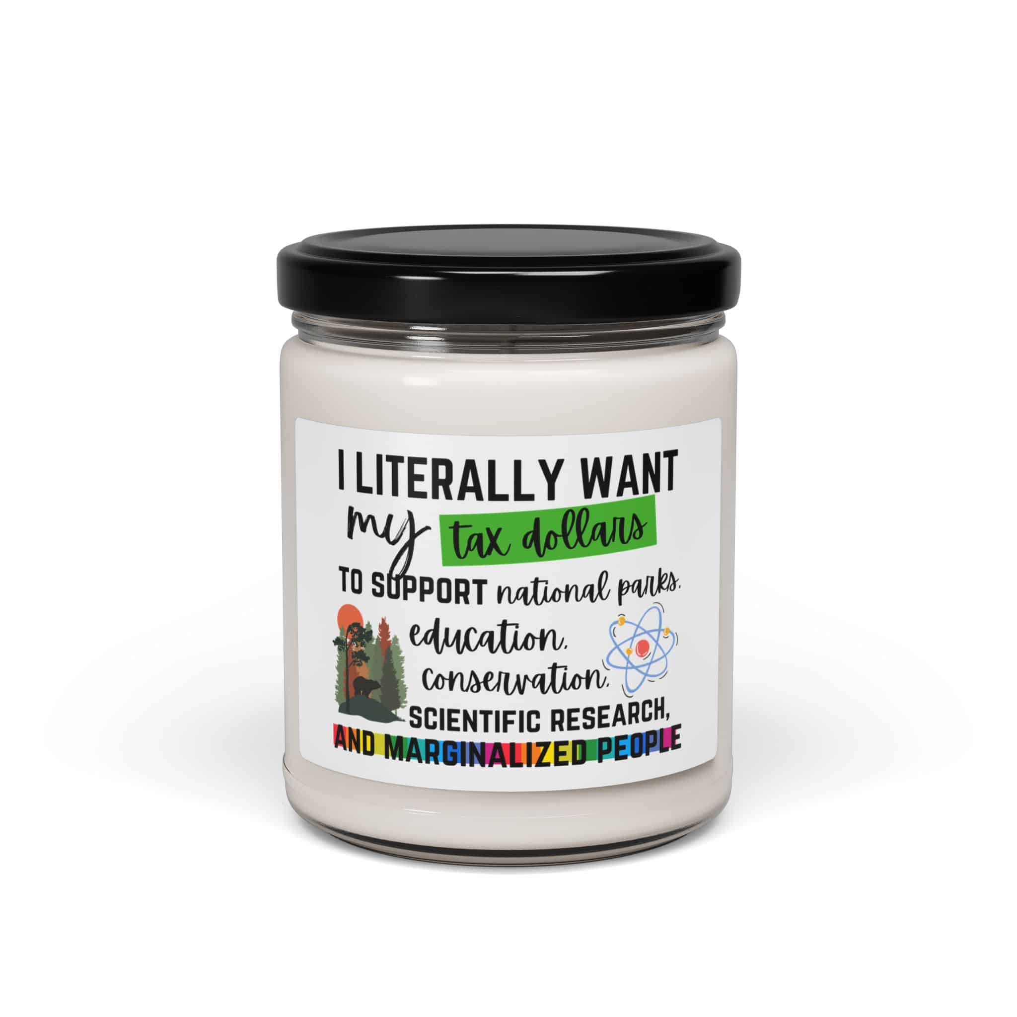 Scented Soy Candle - "I Literally Want My Tax Dollars" - Eco-Friendly, Support Education, Parks & Mental Health - Image 24