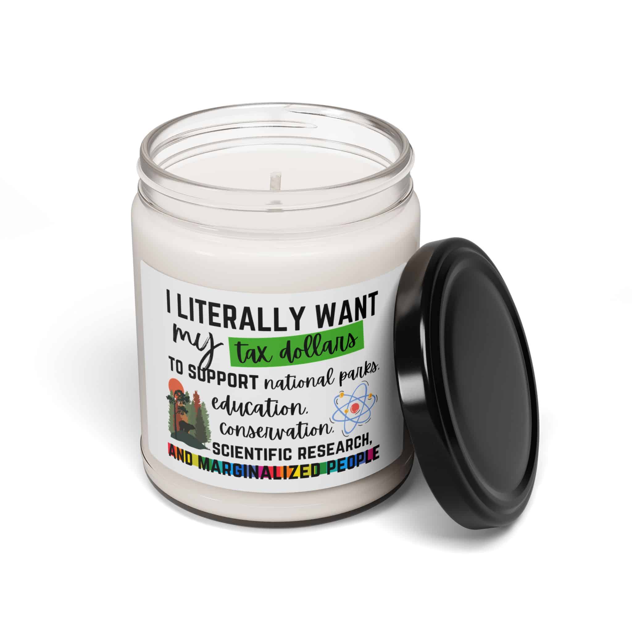 Scented Soy Candle - "I Literally Want My Tax Dollars" - Eco-Friendly, Support Education, Parks & Mental Health - Image 25