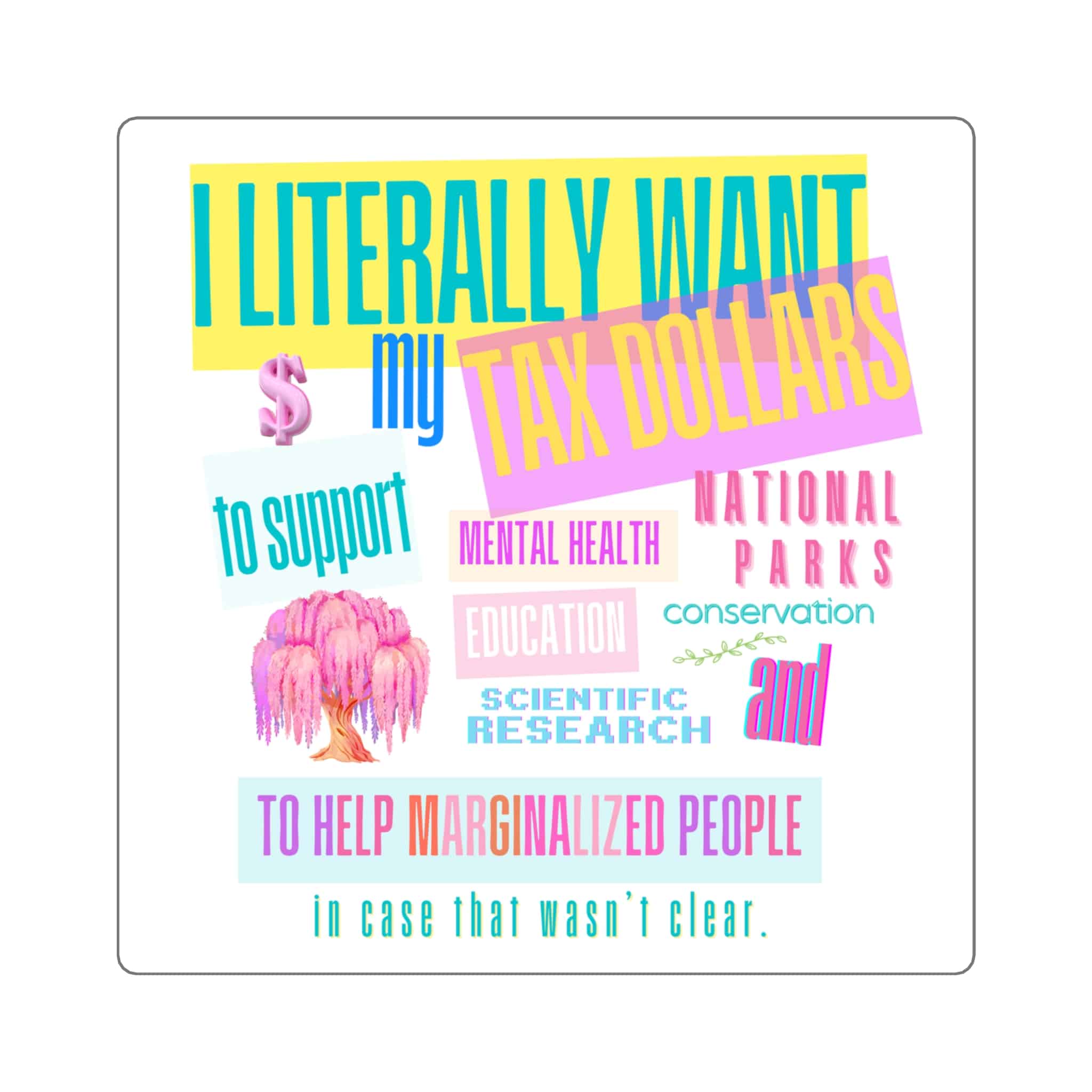 Social Justice Square Stickers - Support Education & Mental Health - Image 5