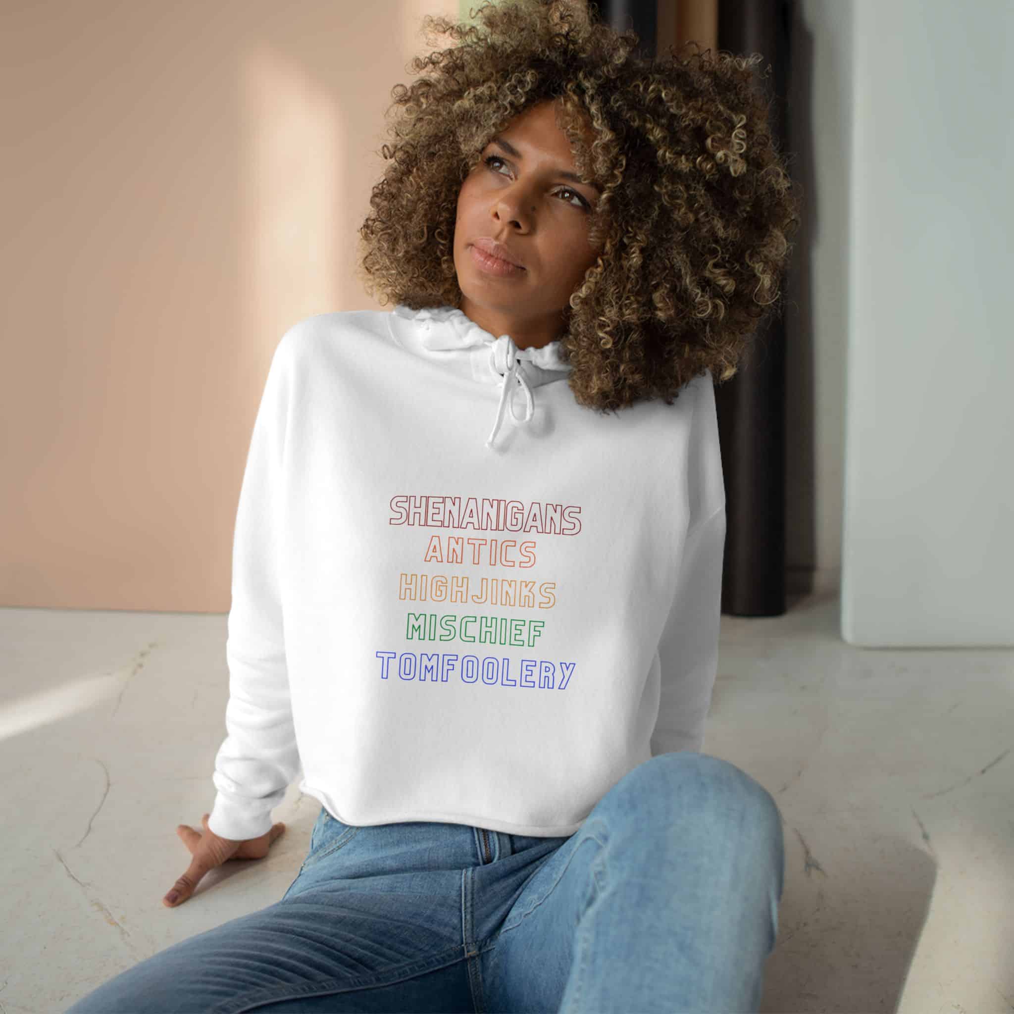 Rainbow Shenanigans Crop Hoodie